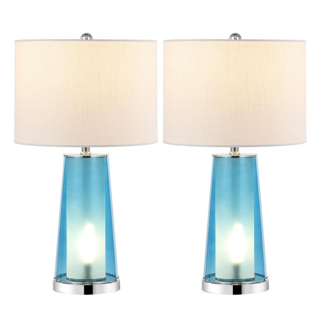 Set of Two 26" Silver Lighthouse Table Lamps With Drum Shades
