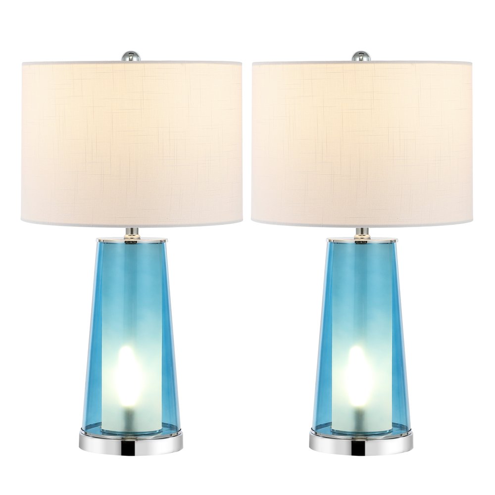 Set of Two 26" Silver Lighthouse Table Lamps LED With Drum Shades