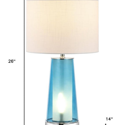 Set of Two 26" Silver Lighthouse Table Lamps With Drum Shades HomeRoots