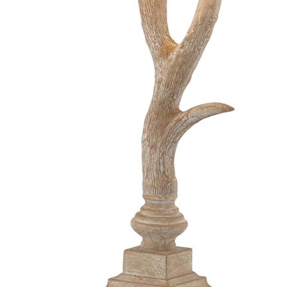 30" Clear Antlers Table Lamp LED With Shade