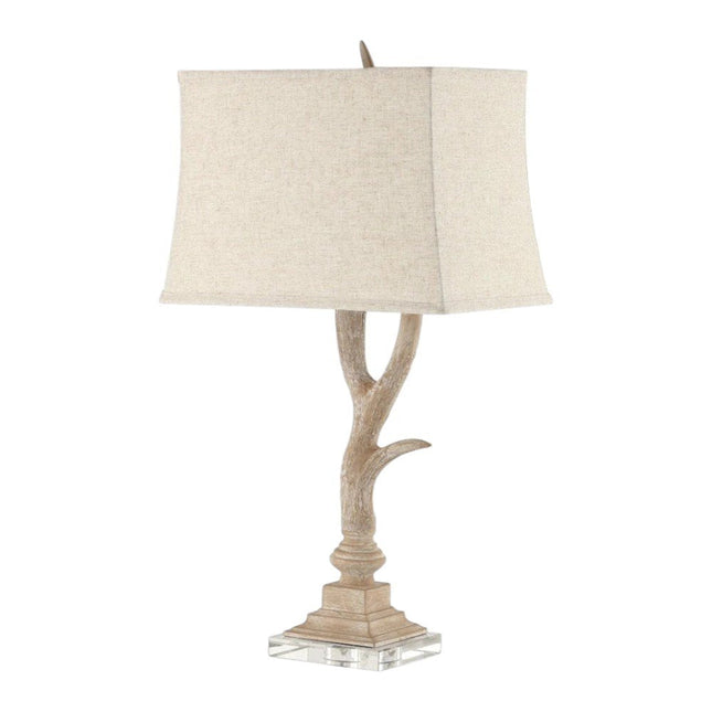 30" Clear Antlers Table Lamp With Shade HomeRoots
