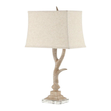 30" Clear Antlers Table Lamp With Shade