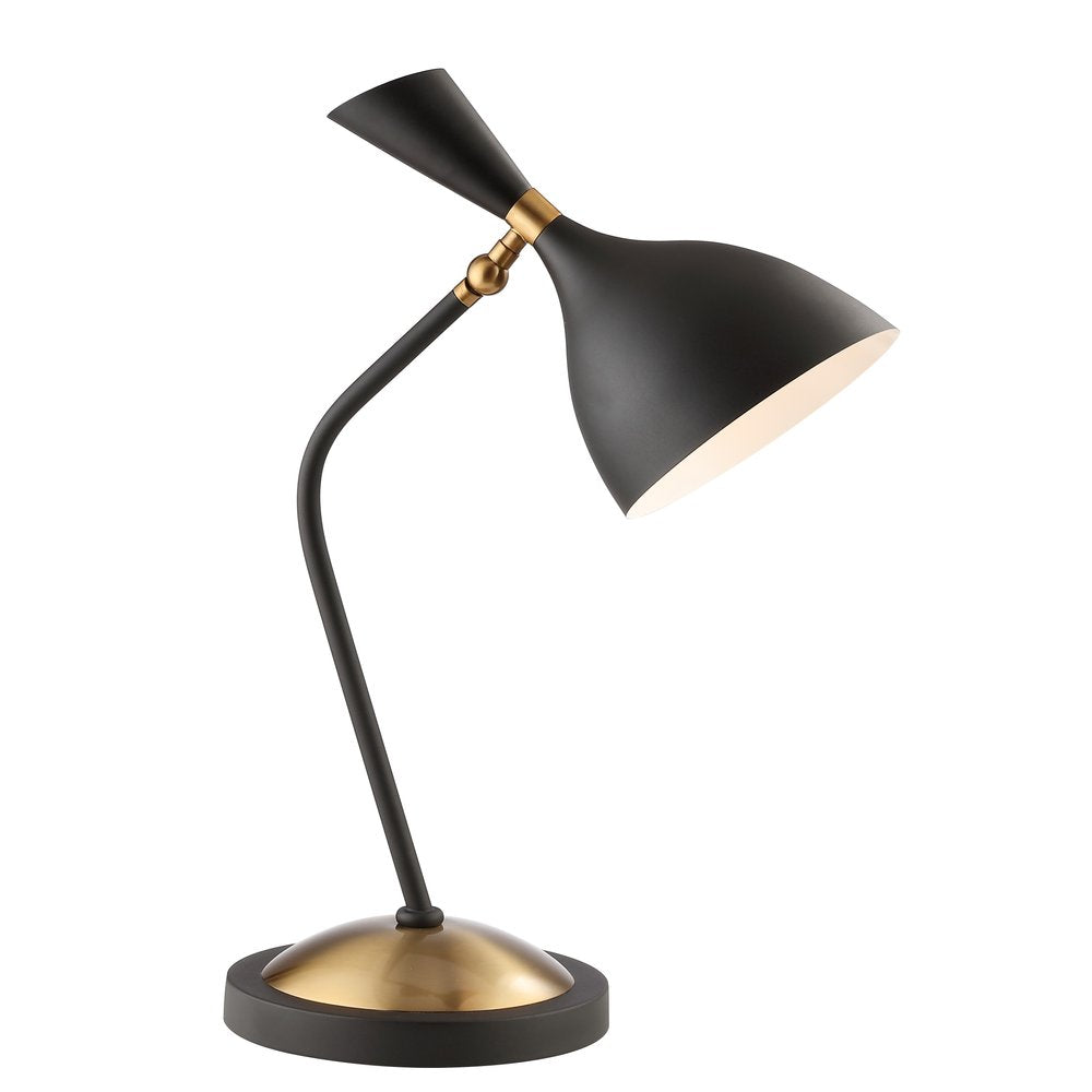22" Black Table Lamp LED With Bell Shade