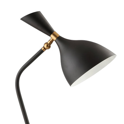 22" Black Table Lamp With Bell Shade