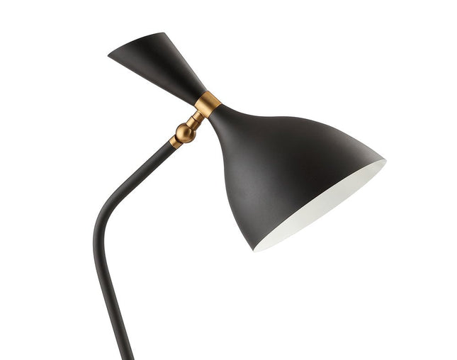 22" Black And Gold Table Lamp With Cone Shade HomeRoots