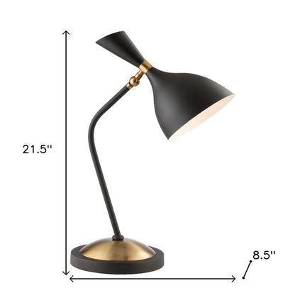 22" Black Table Lamp With Bell Shade
