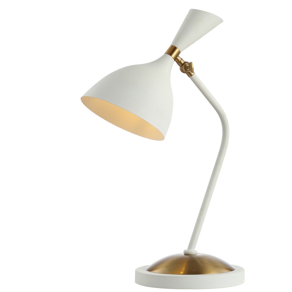 22" White Table Lamp LED With Bell Shade