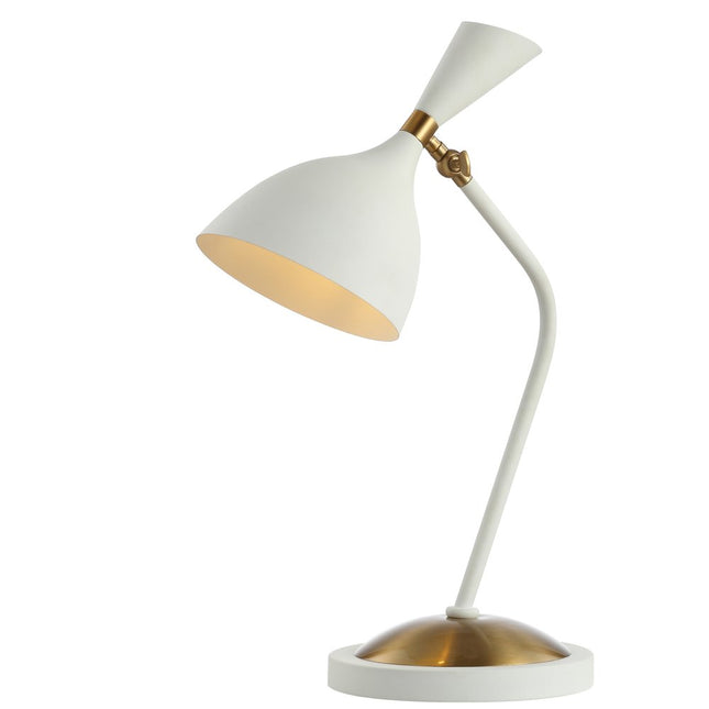 22" Gold And White Table Lamp With Cone Shade HomeRoots