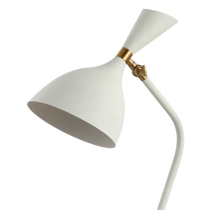22" White Table Lamp With Bell Shade
