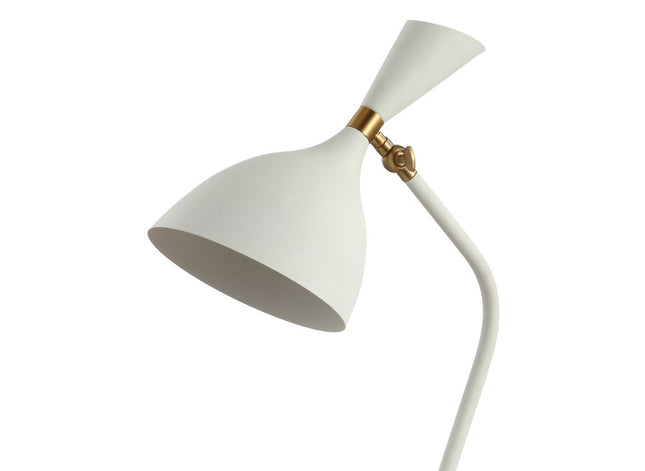 22" White Table Lamp LED With Bell Shade