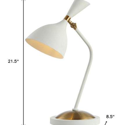22" White Table Lamp With Bell Shade