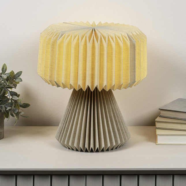 13" Natural Geometric Bedside Lamp With Cylinder Shade HomeRoots