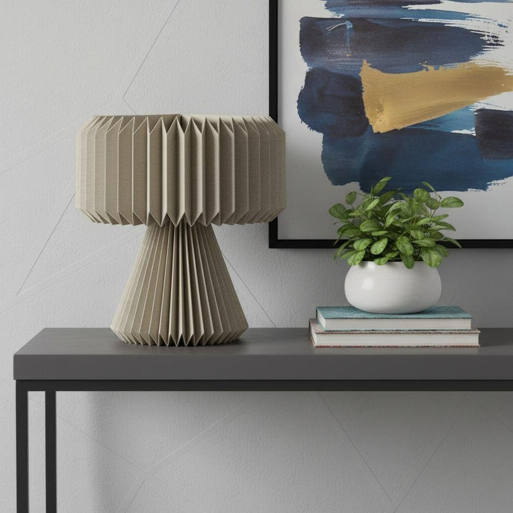 13" Clear Geometric Table Lamp LED With Cylinder Shade