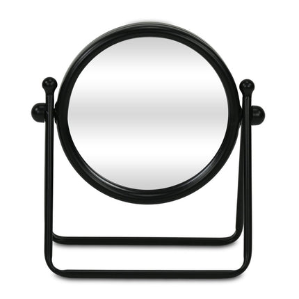 10" Black Metal Round Framed Adjustable Makeup Shaving Tabletop Mirror