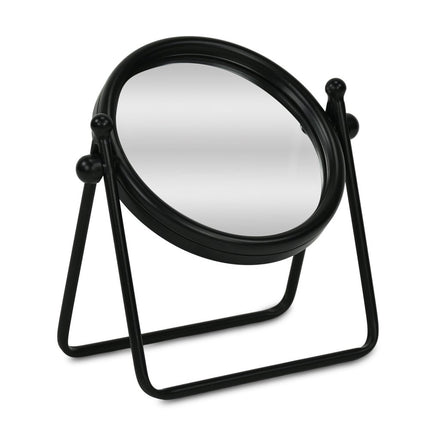 10" Black Metal Round Framed Adjustable Makeup Shaving Tabletop Mirror