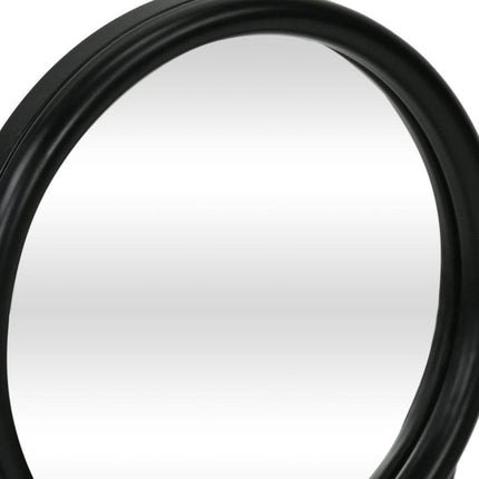 10" Black Metal Round Framed Adjustable Makeup Shaving Tabletop Mirror HomeRoots