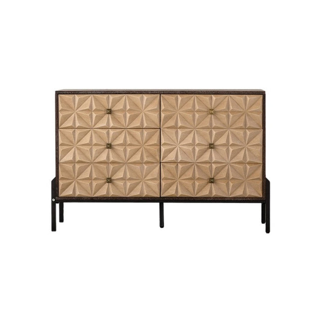 48" Gold Wood Six Drawer Sideboard HomeRoots