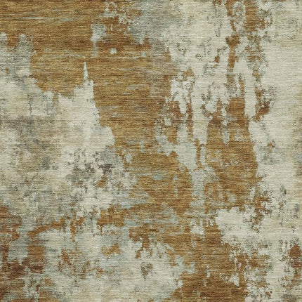 9' X 12' Terra Cotta And Beige Abstract Washable Area Rug With UV Protection HomeRoots