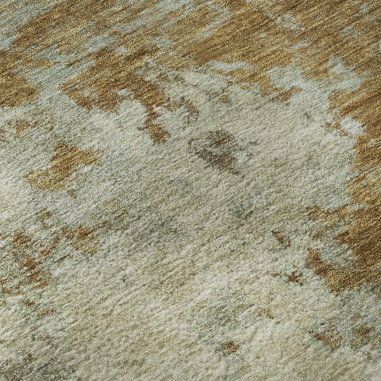 9' X 12' Terra Cotta And Beige Abstract Washable Area Rug With UV Protection HomeRoots