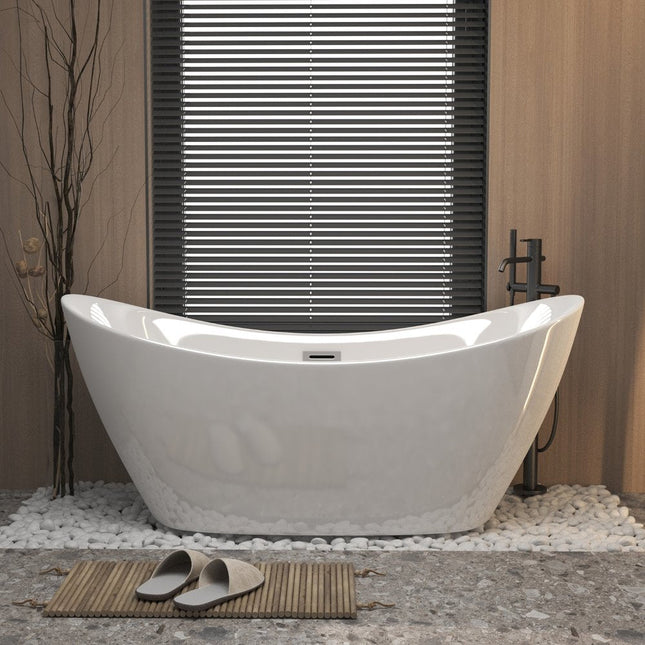 59" White Acrylic Oval Bath Tub HomeRoots
