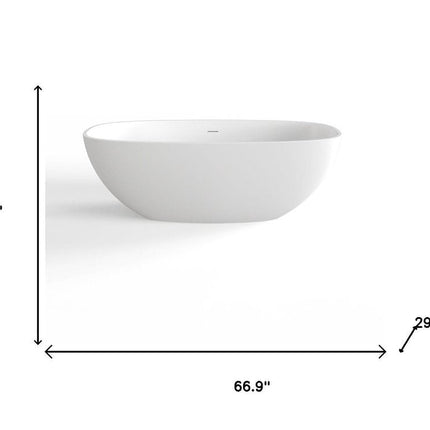 67" White Acrylic Oval Bath Tub HomeRoots