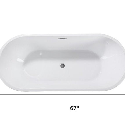 67" White Acrylic Oval Bath Tub HomeRoots