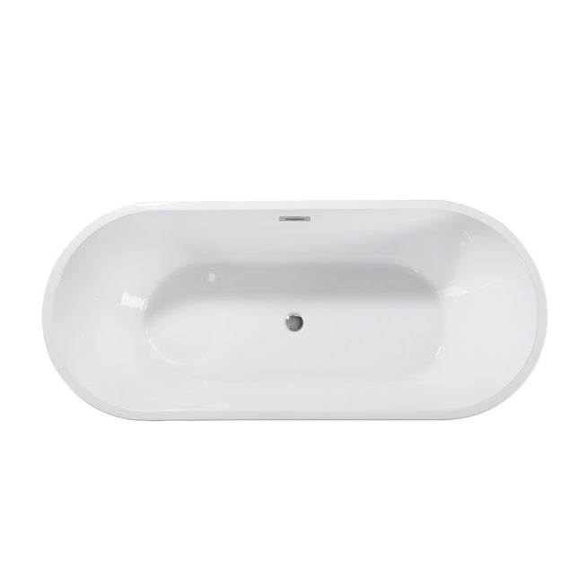 67" White Acrylic Oval Bath Tub HomeRoots