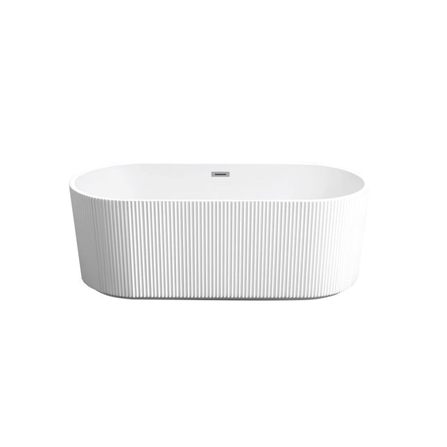 59" White Acrylic Oval Bath Tub