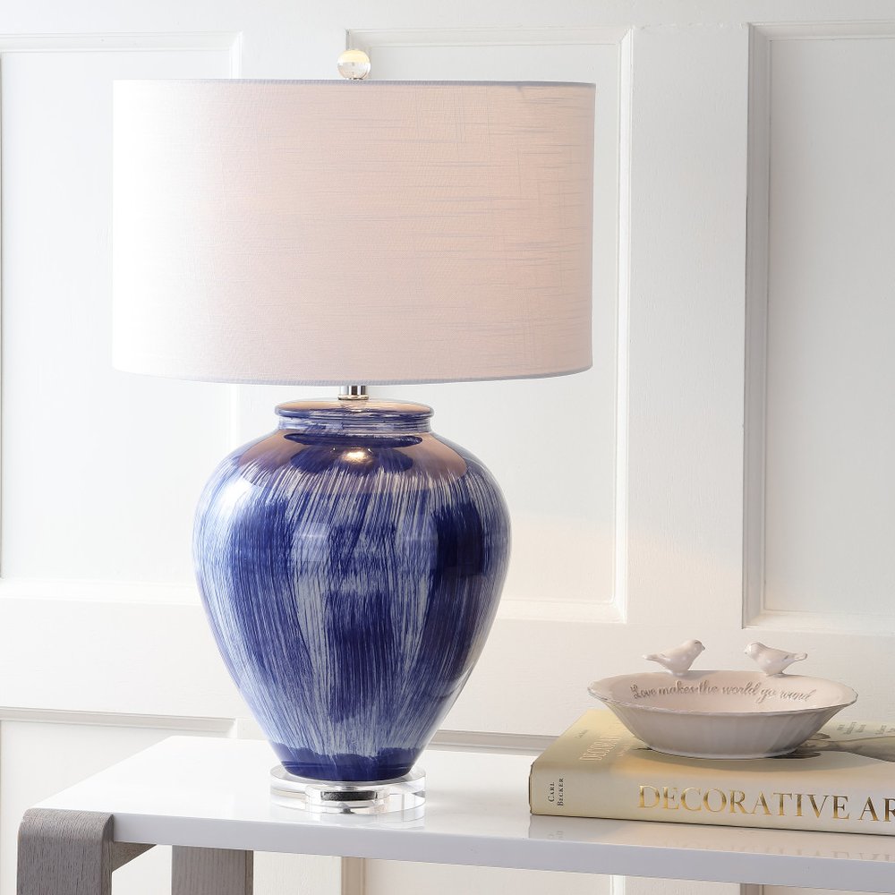 26" Clear Novelty Table Lamp LED With Drum Shade