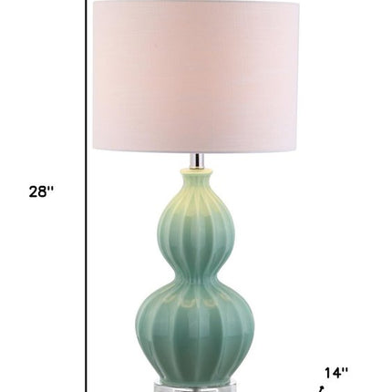 28" Clear Novelty Table Lamp LED With Drum Shade HomeRoots
