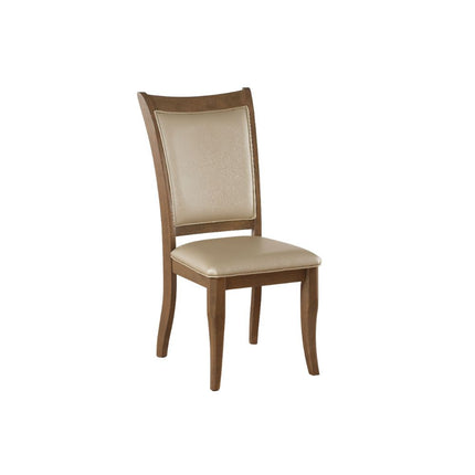ACME 71767 Harald Side Chair (Set-2), Beige PU & Gray Oak