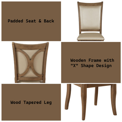 ACME 71767 Harald Side Chair (Set-2), Beige PU & Gray Oak