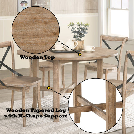 ACME 71775 Kendric Dining Table, Rustic Oak
