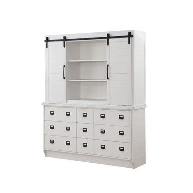 ACME 71853 Renske Hutch & Buffet, Antique White (1Set/2Ctn) ACME Furniture