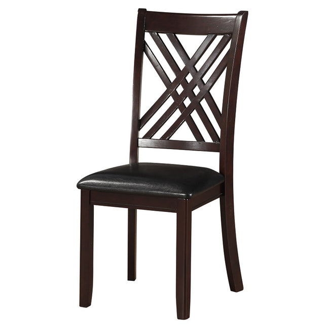 ACME 71857 Katrien Side Chair (Set-2), Black PU & Espresso