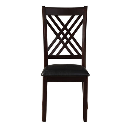 ACME 71857 Katrien Side Chair (Set-2), Black PU & Espresso