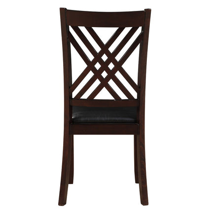 ACME 71857 Katrien Side Chair (Set-2), Black PU & Espresso