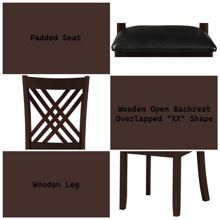 ACME 71857 Katrien Side Chair (Set-2), Black PU & Espresso