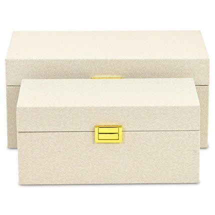 Set of Two Gold Wood Hand Painted Decorative Box HomeRoots
