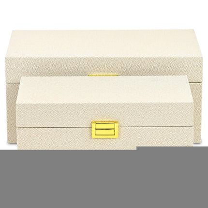 Set of Two Gold Wood Hand Painted Decorative Box HomeRoots