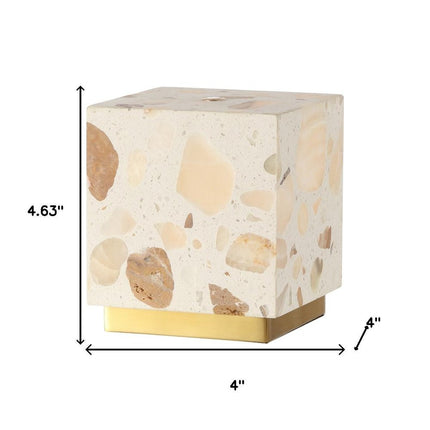 Set of Two 5" Gold Square USB Table Lamps With Square Shades HomeRoots