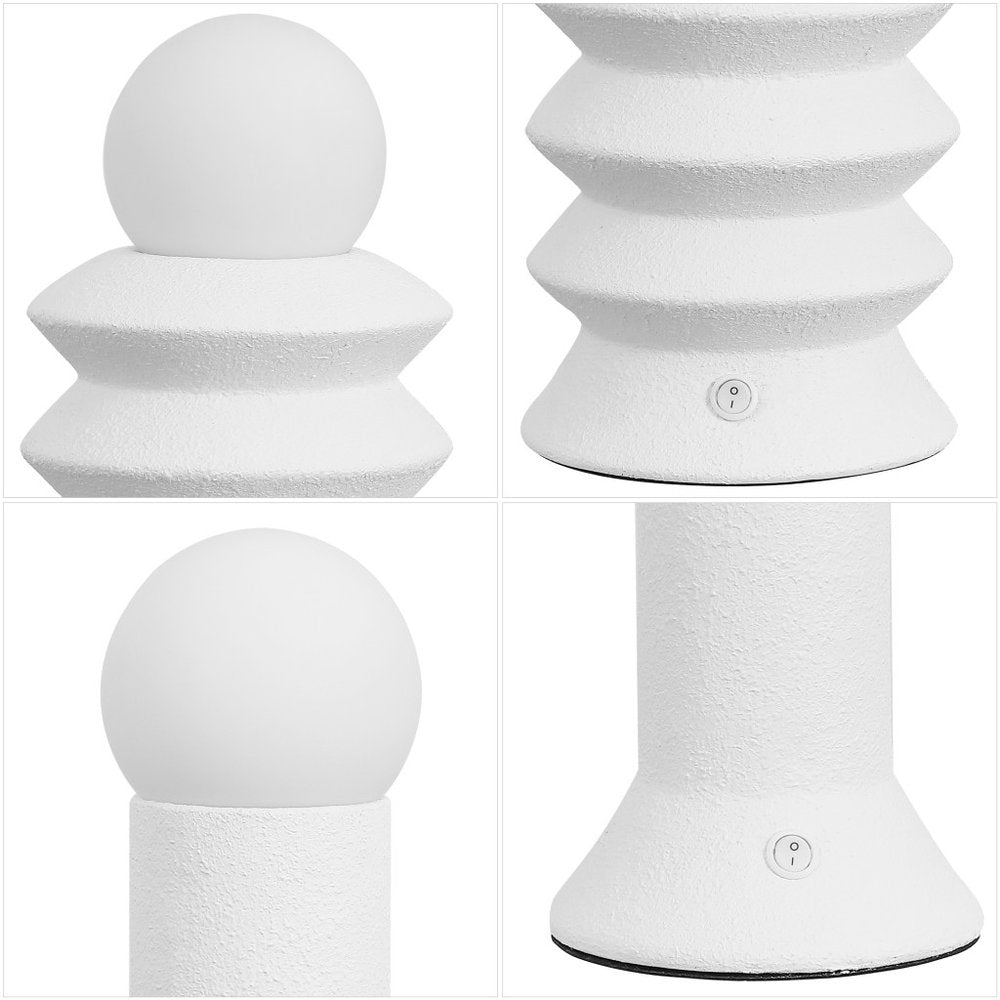 Set of Two 13" Clear Geometric Table Lamps LED With Globe Shades