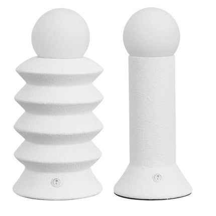 Set of Two 13" Clear Geometric Table Lamps With Globe Shades HomeRoots
