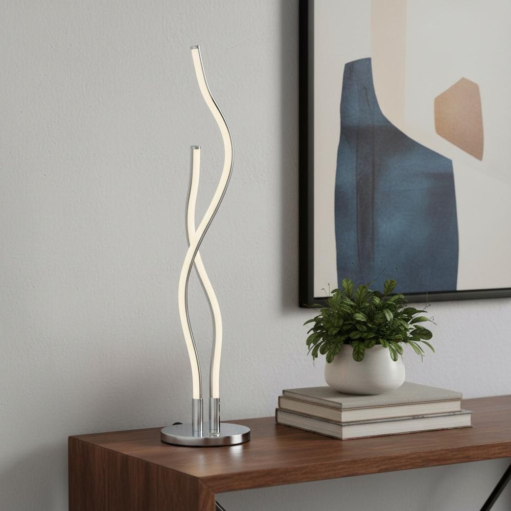 26" Silver Novelty Table Lamp LED