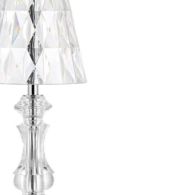 13" Silver Novelty USB Table Lamp With Empire Shade HomeRoots