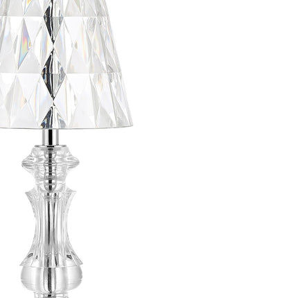 13" Silver Novelty USB Table Lamp With Empire Shade