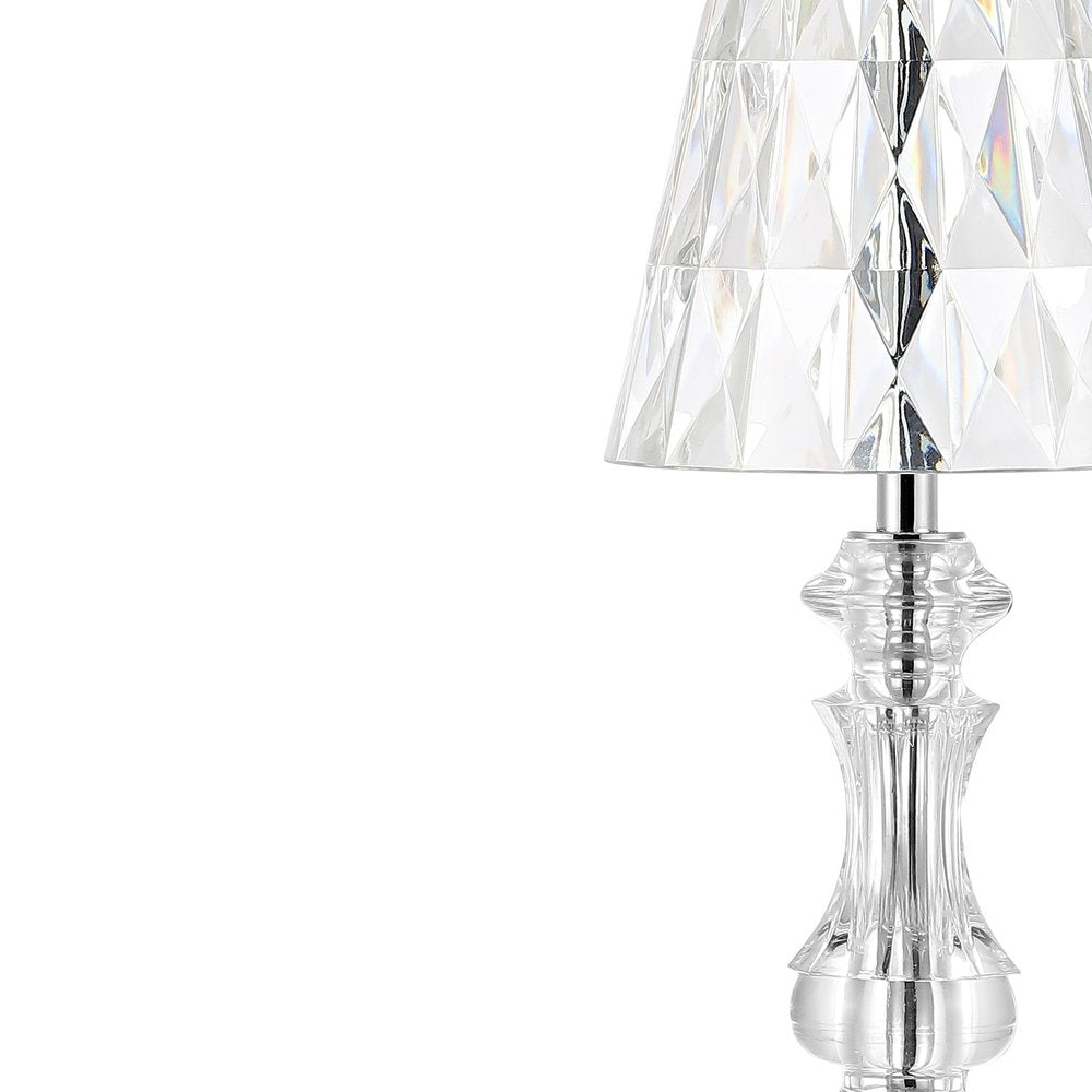 13" Silver Novelty USB Table Lamp LED With Empire Shade