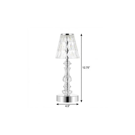 13" Silver Novelty USB Table Lamp With Empire Shade