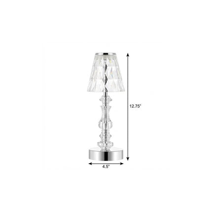 13" Silver Novelty USB Table Lamp LED With Empire Shade HomeRoots