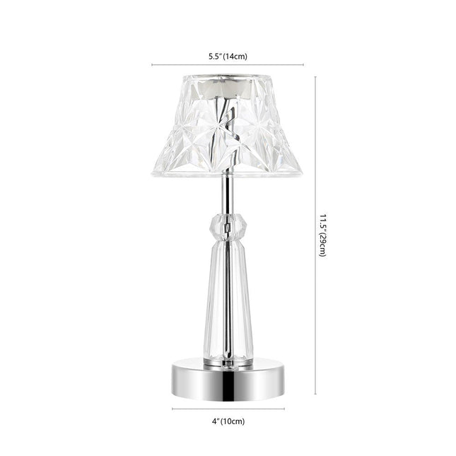 12" Silver Novelty USB Table Lamp With Empire Shade HomeRoots